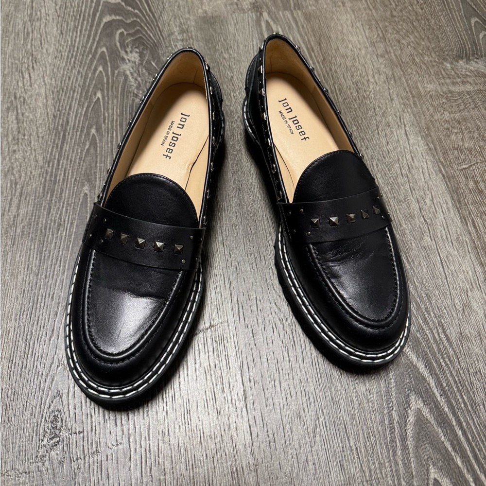 Anthropologie Jon Josef Gabby Loafers Platform Studded Sz 39 (Eur) / 9 US. EUC! - Picture 2 of 15